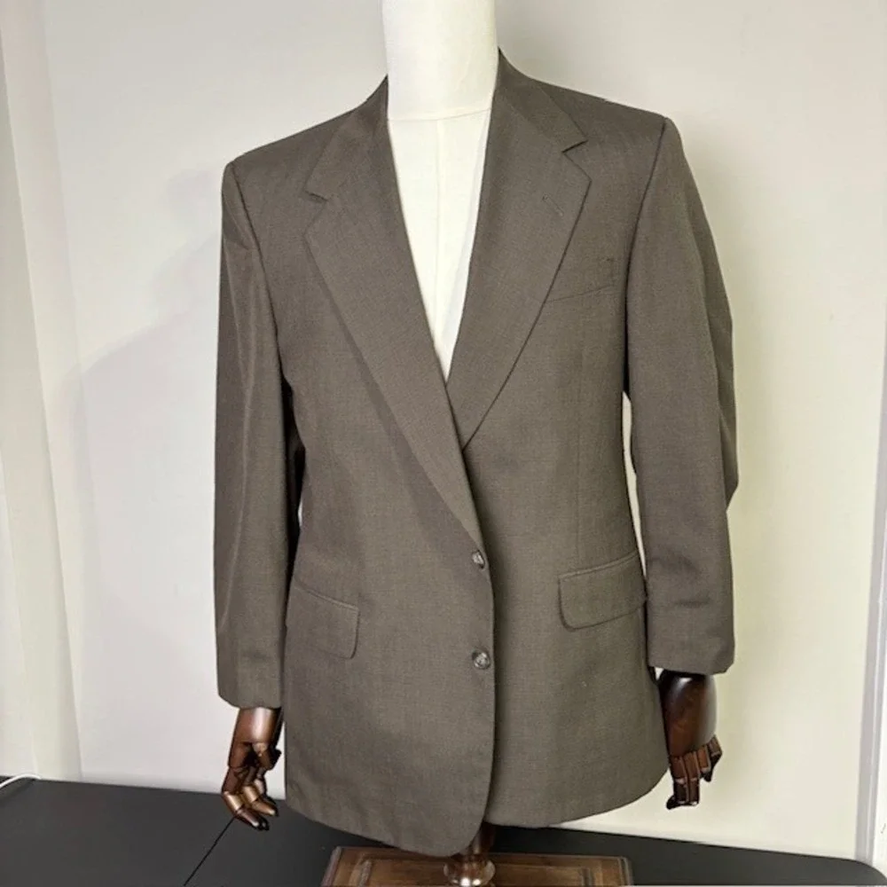 Tom James Executive Collection Men's Brown Wool Blend Jacket Blazer Size 40R‎